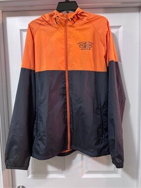 Vintage Disney Orange and Navy Zip-Up Rain Jacket/Windbreaker
